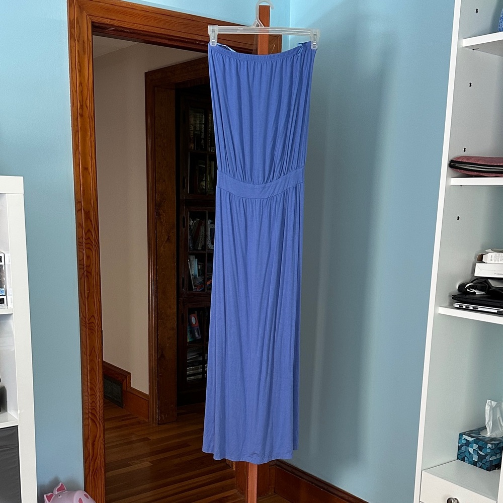Tori Richard Strapless Dress in Vibrant Blue